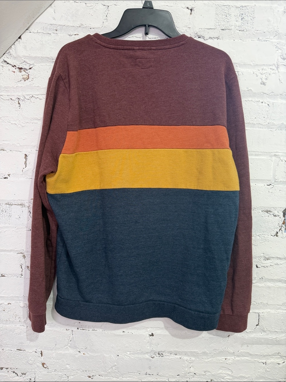 Marine Layer Color Block Crewneck Sweatshirt Sunset Stripe Retro Pullover Large - Picture 3 of 7